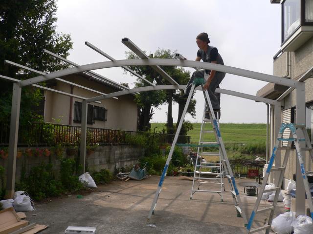 板倉町　カーポート・物置梁